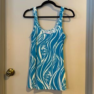 NWOT Lilly Pulitzer tropical blue tank top Sz L